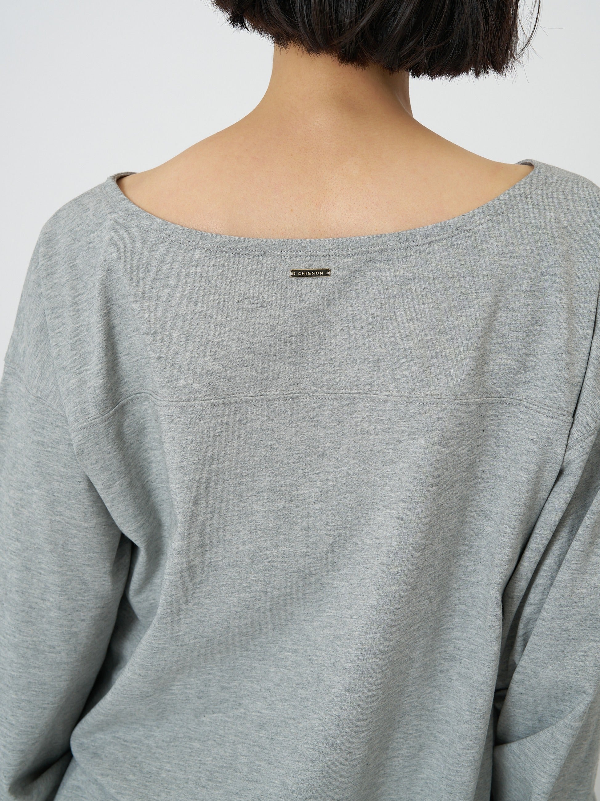 【CHIGNON】度詰天竺ボートネックロンT/8261-015KK