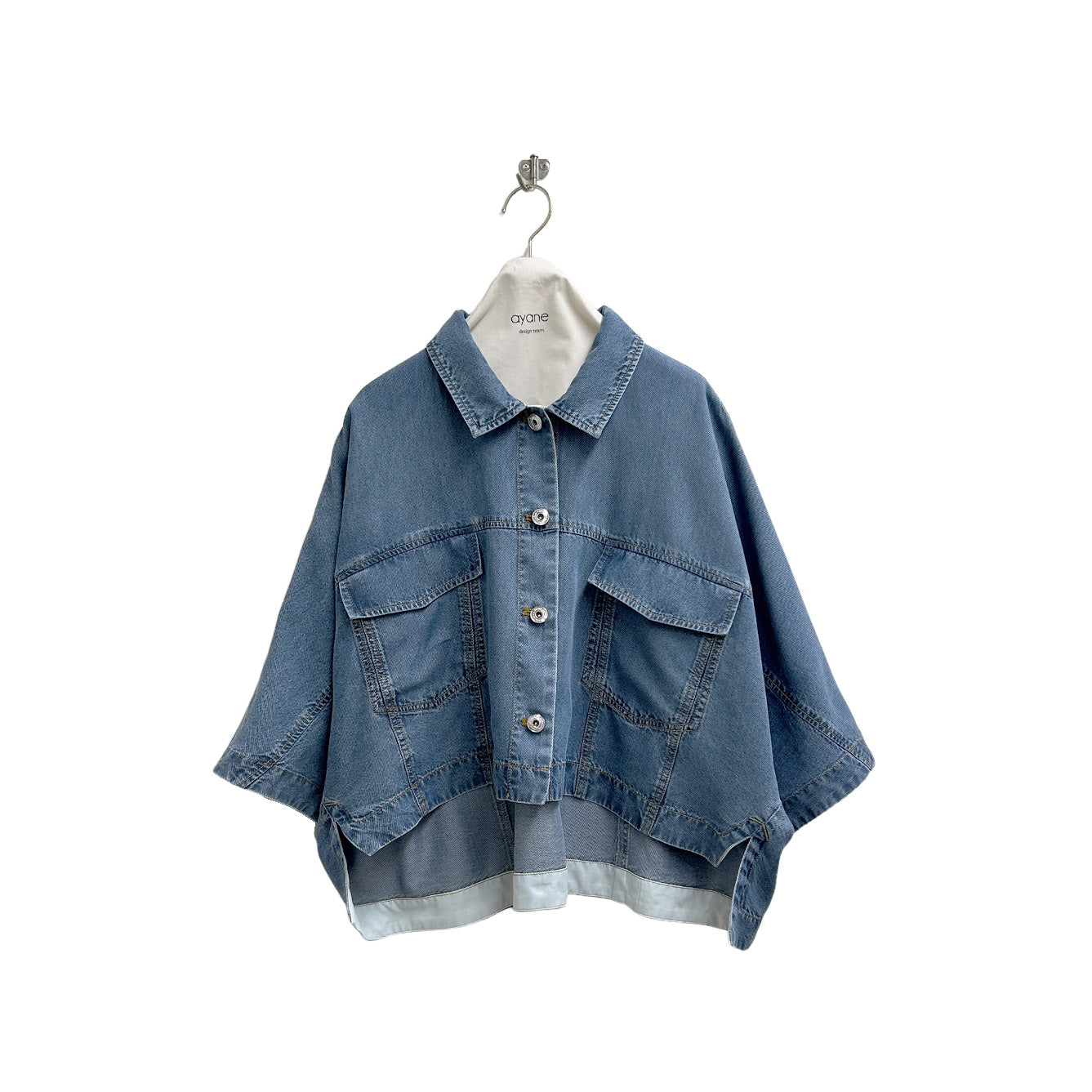 【ayane】テンセルデニムショート丈シャツ/826503