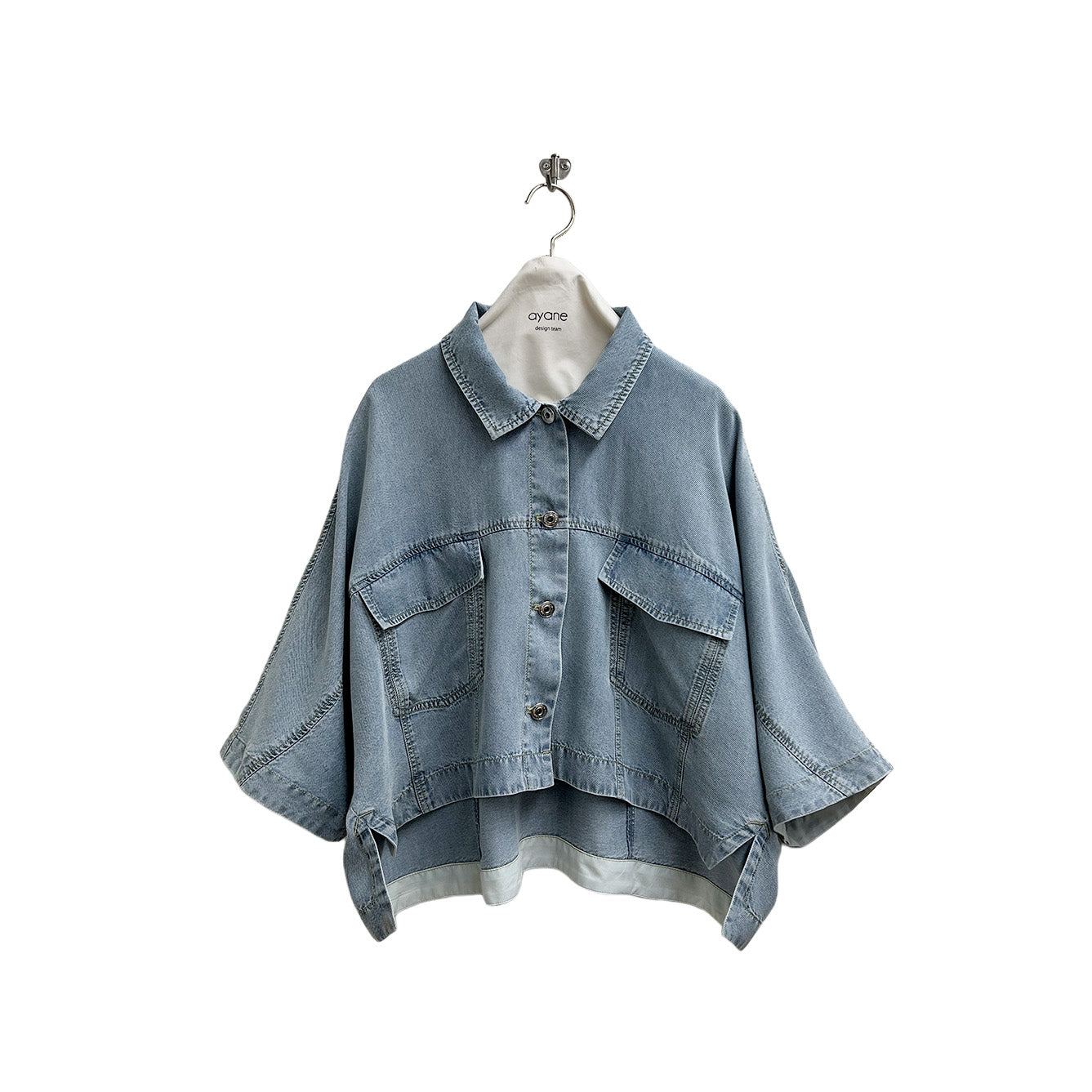 【ayane】テンセルデニムショート丈シャツ/826503