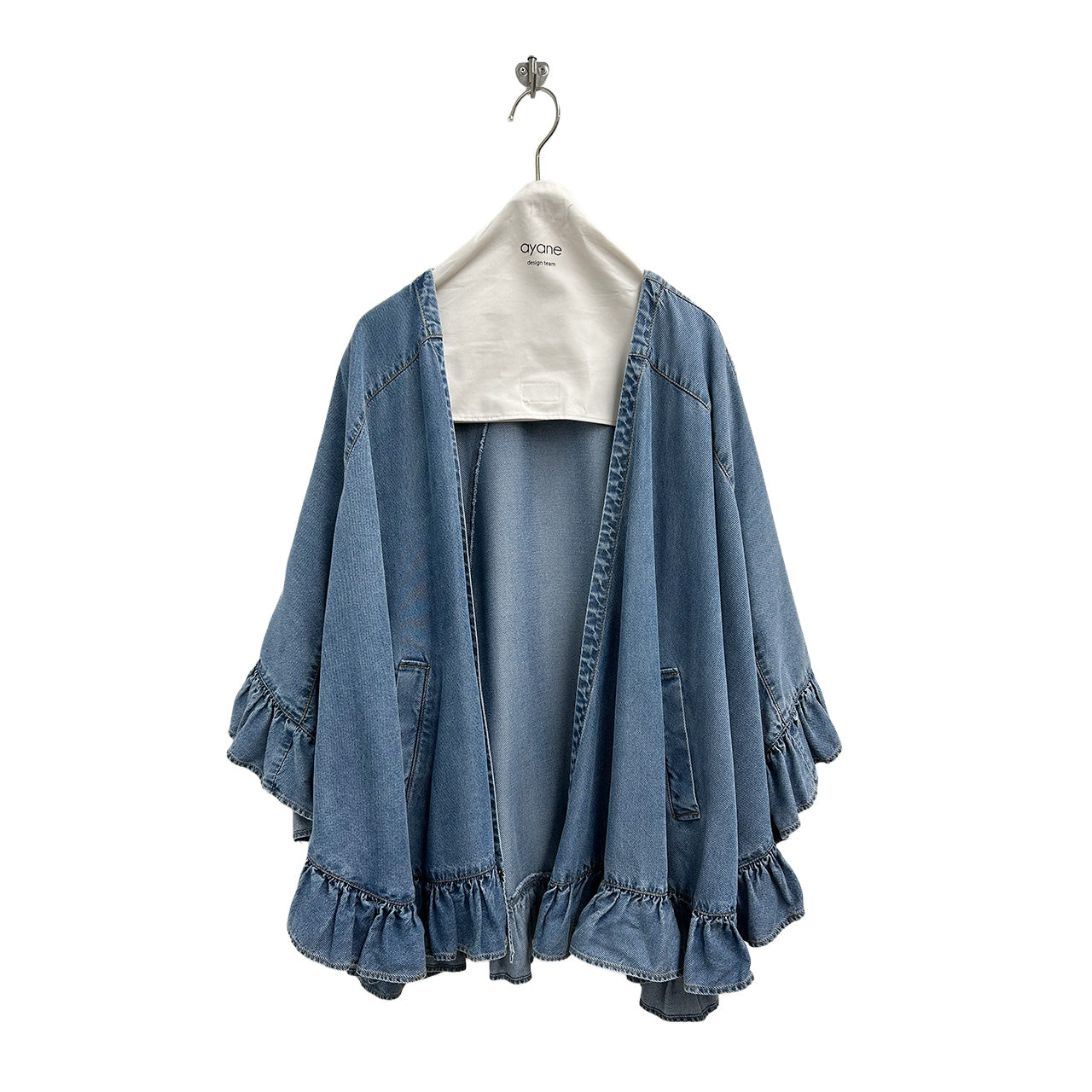 【ayane】テンセルデニムフリルポンチョ/826526