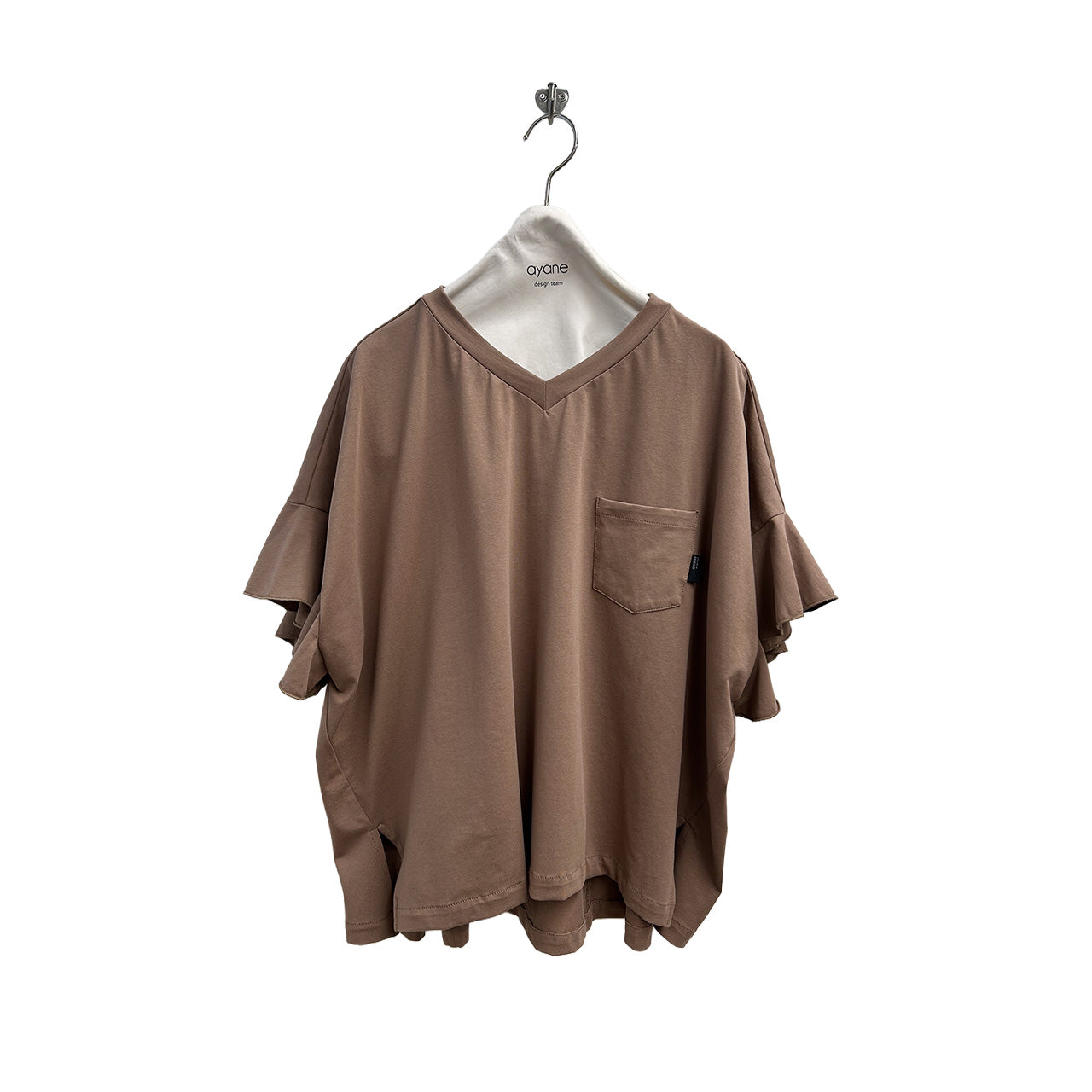 【ayane】ラッフルスリーブVネックTシャツ/826527