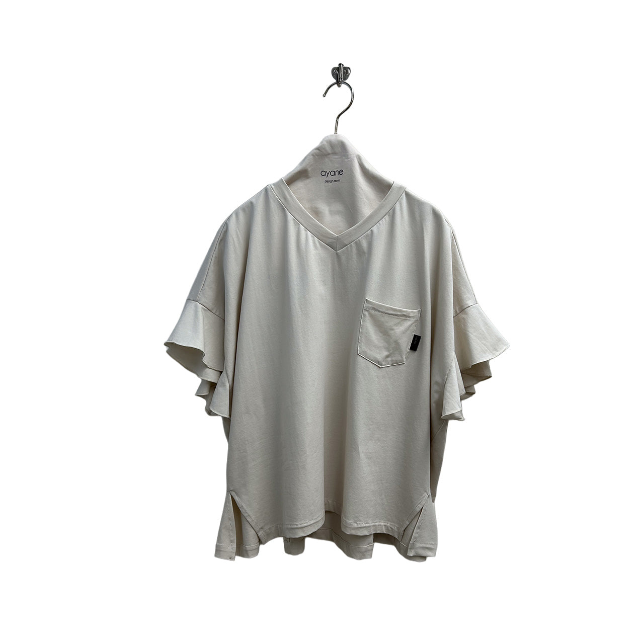 【ayane】ラッフルスリーブVネックTシャツ/826527