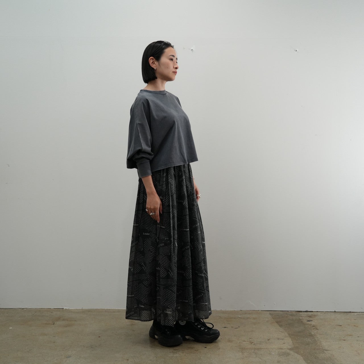 【RILATO】ピグメント加工クロップド丈ドルマンT/R25398