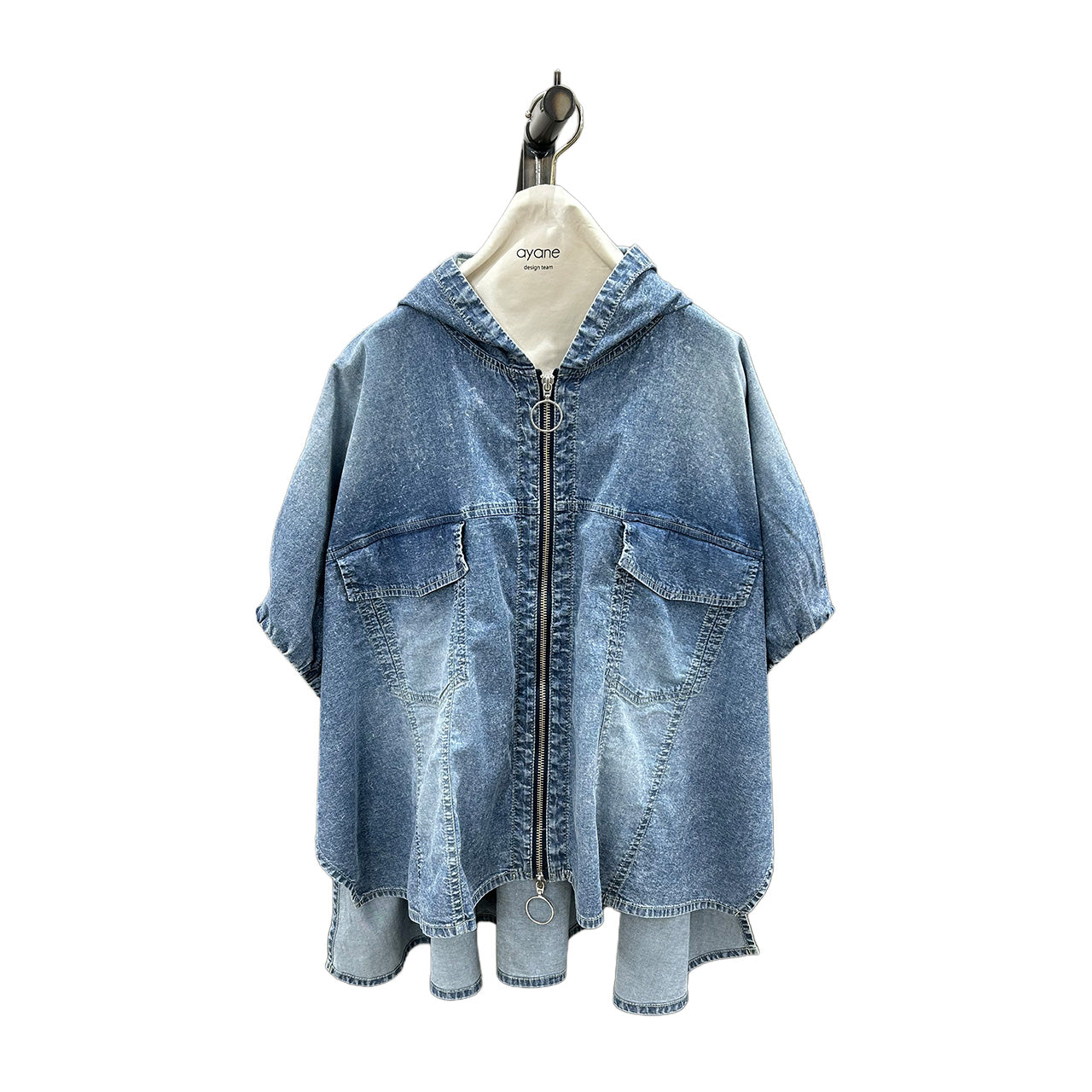 【ayane】ストレッチダンガリーポンチョ/836601