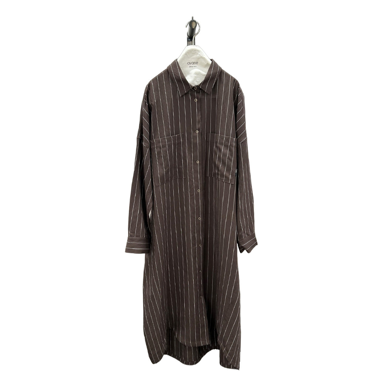 【ayane】ピンストライプロングシャツ/836618