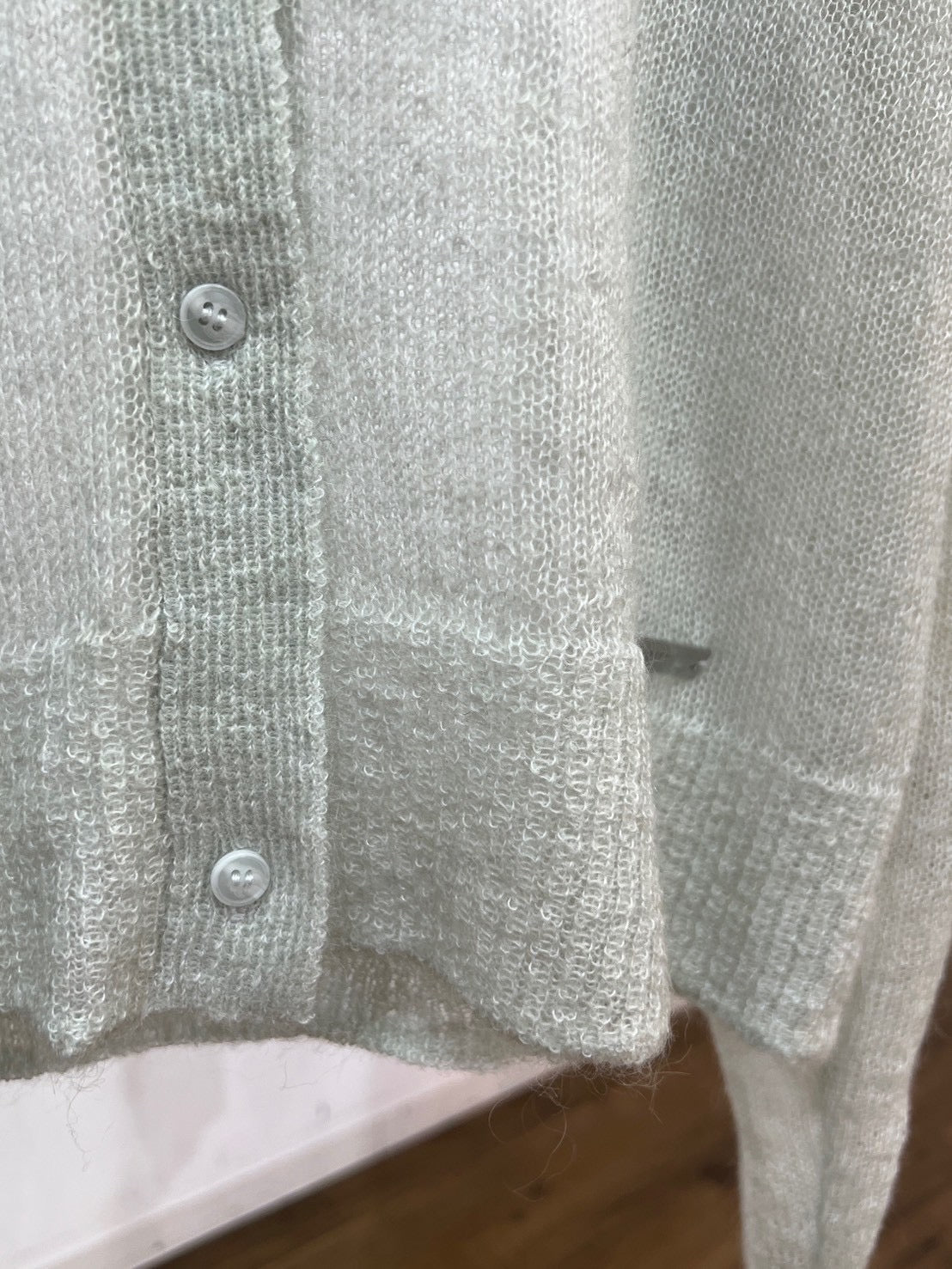 【PRIORITY】キッドモヘア衿付カーディガン/P66116KR