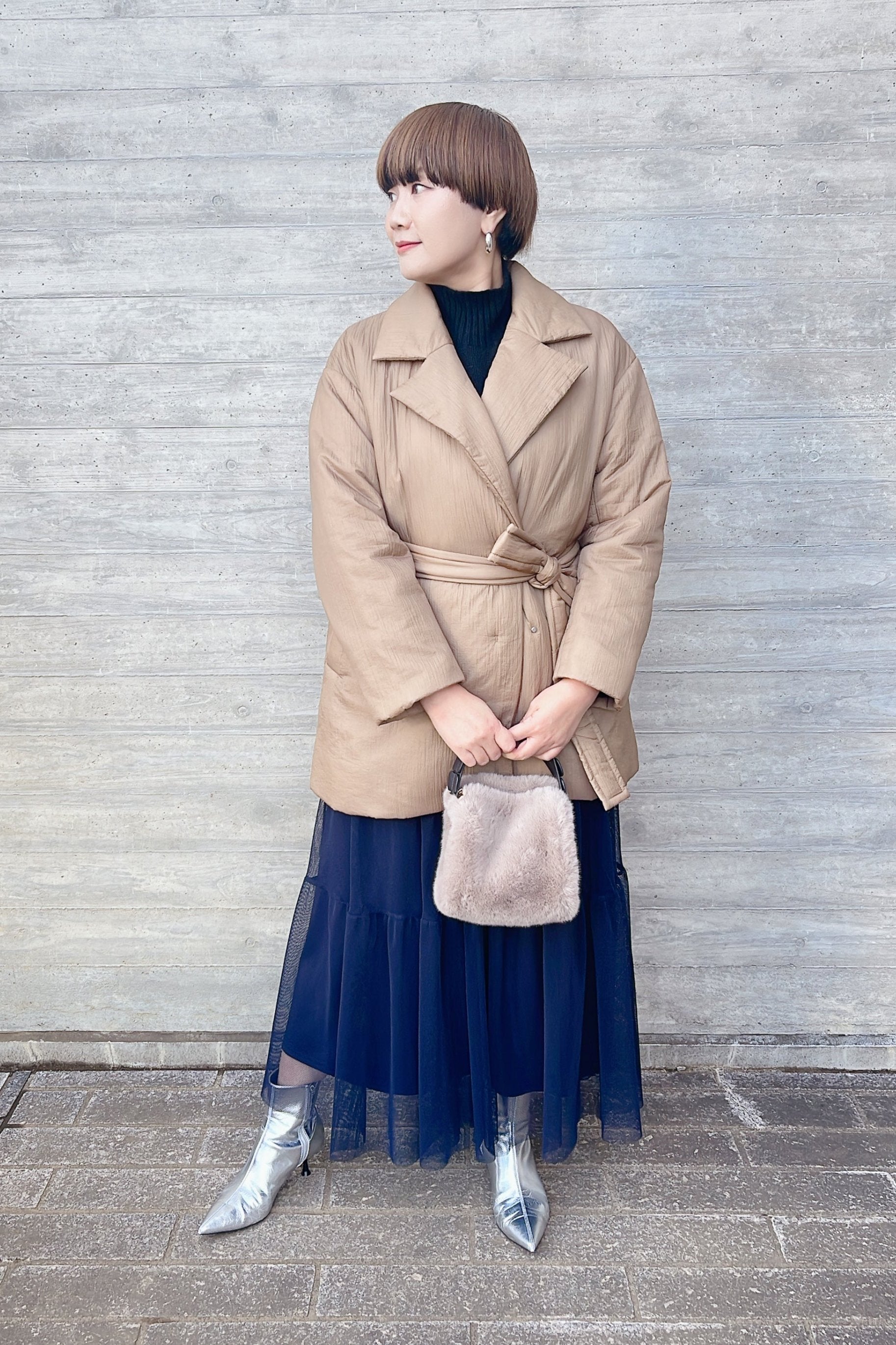 【Dignite collier】キルティングミドルコート/ 80243517