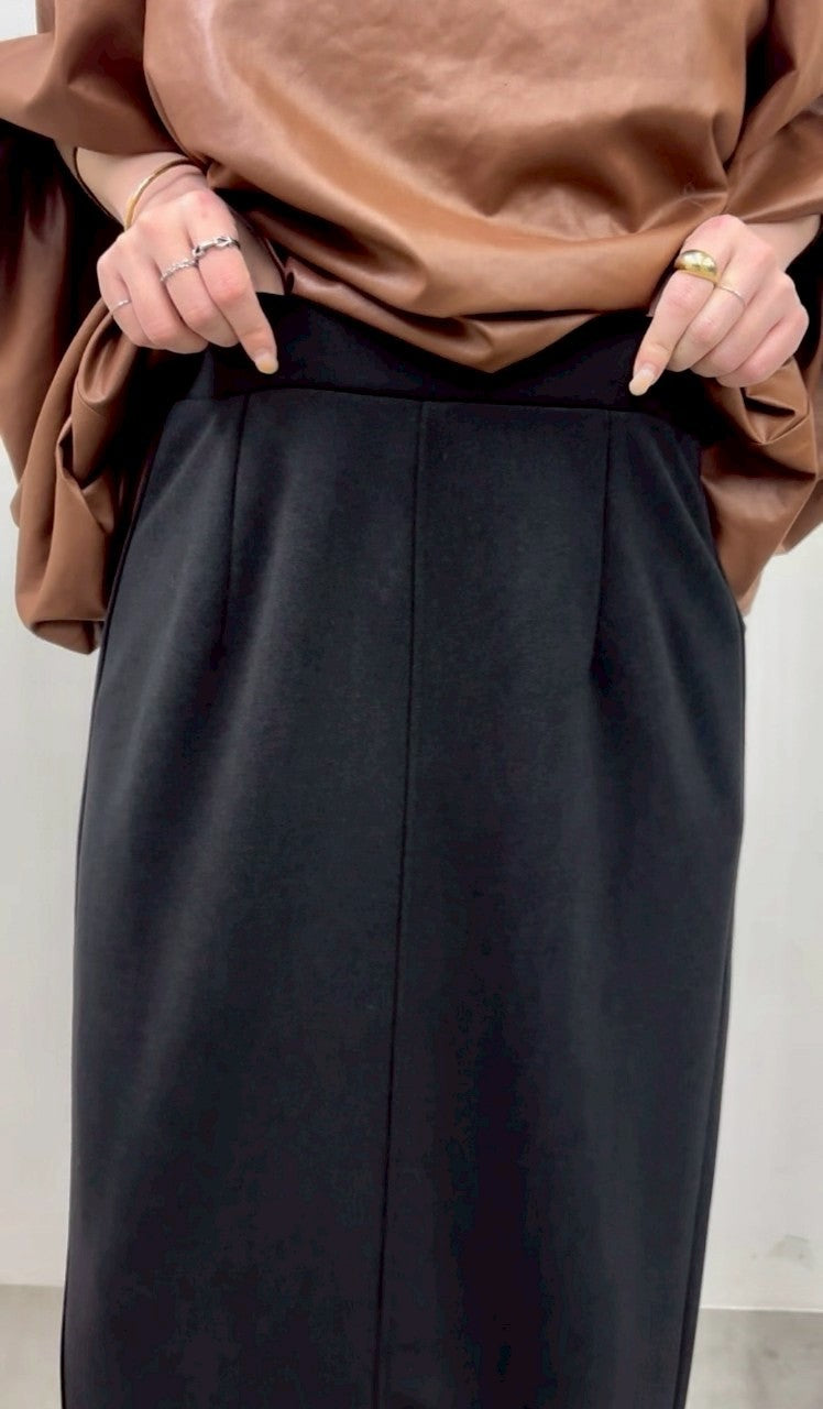 【CLOCHE】カットジョーゼットイージータイトスカート/552-86519