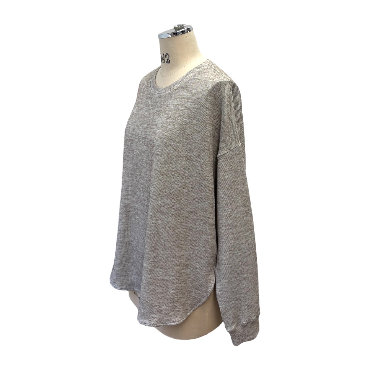 【ayane】プレーティングリブ生地クルーネックロンT/875811