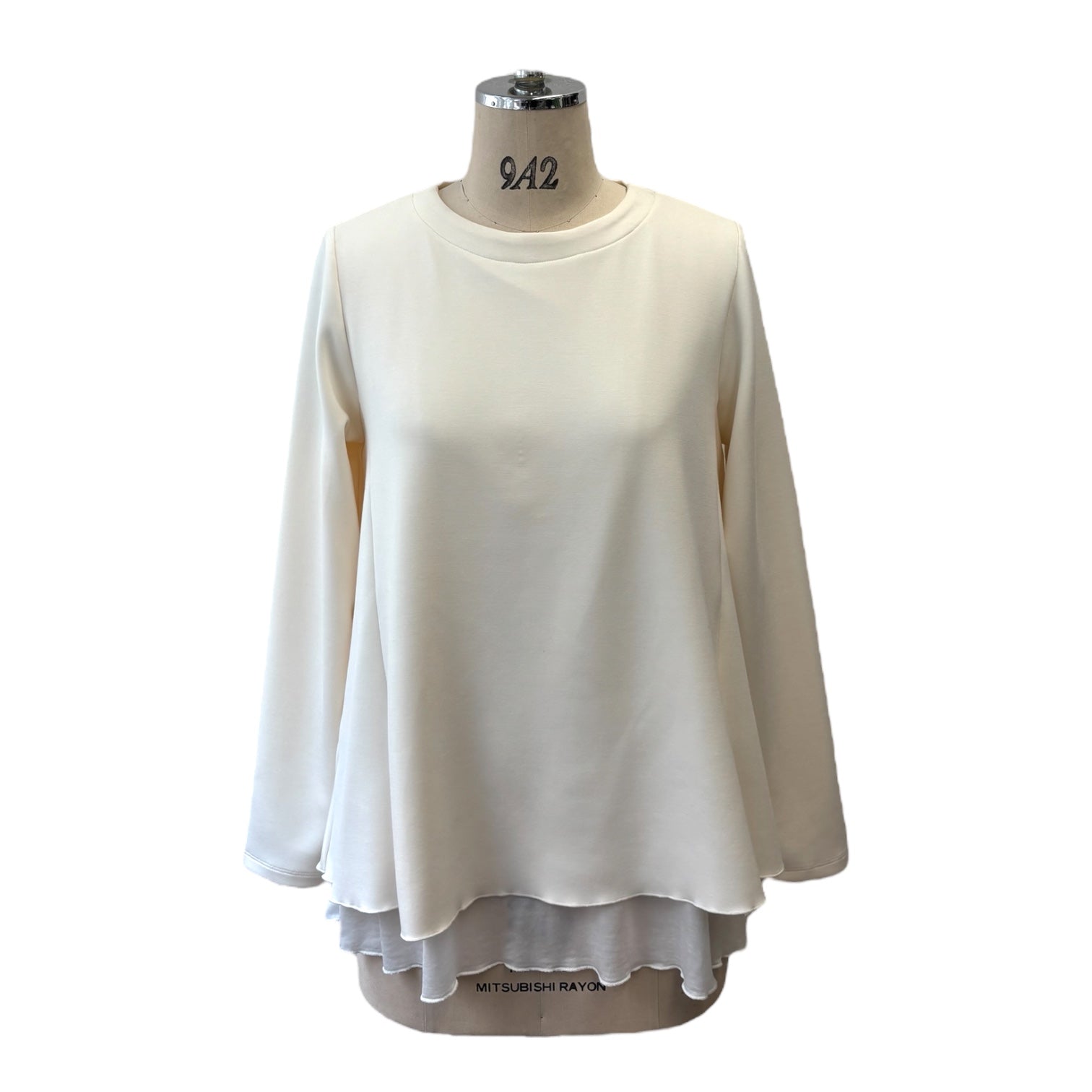 【ayane】ボンディングシアーニットレイヤードフレアロンT/875818