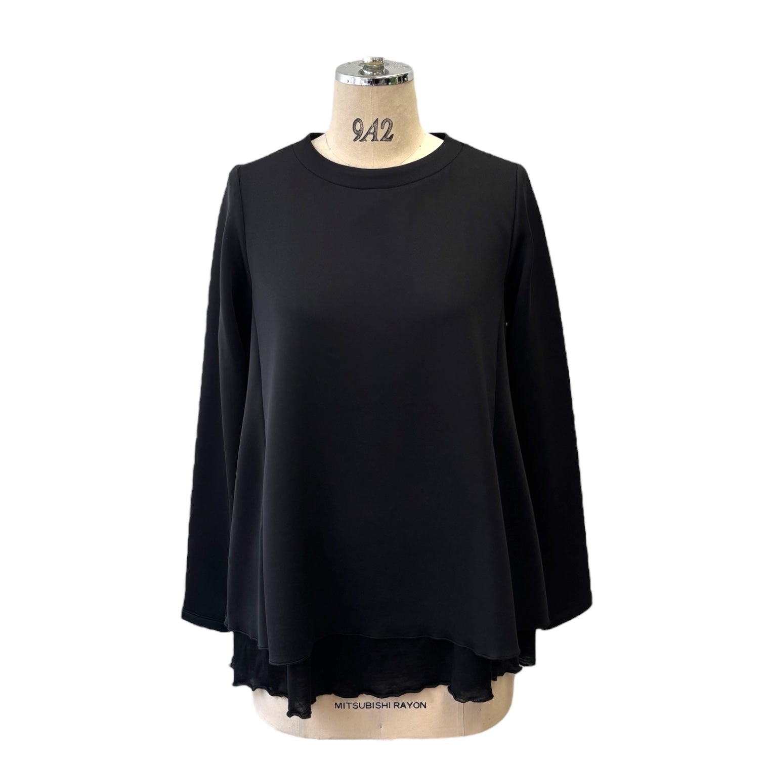 【ayane】ボンディングシアーニットレイヤードフレアロンT/875818