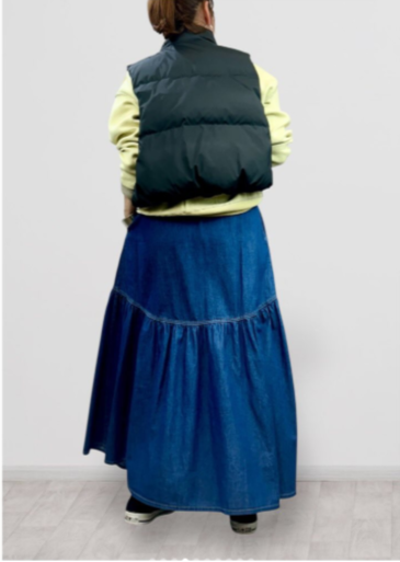 【QTUME】4.5onzDENIM ギャザーデザインデニムスカート/552-26500