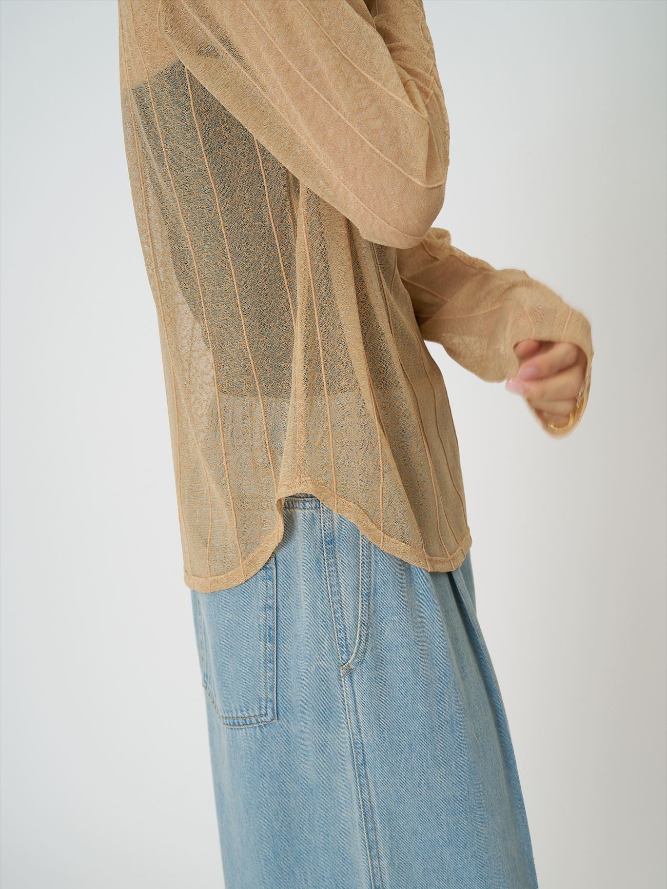 【CHIGNON】ストライプチュールトップス/8961-001KK