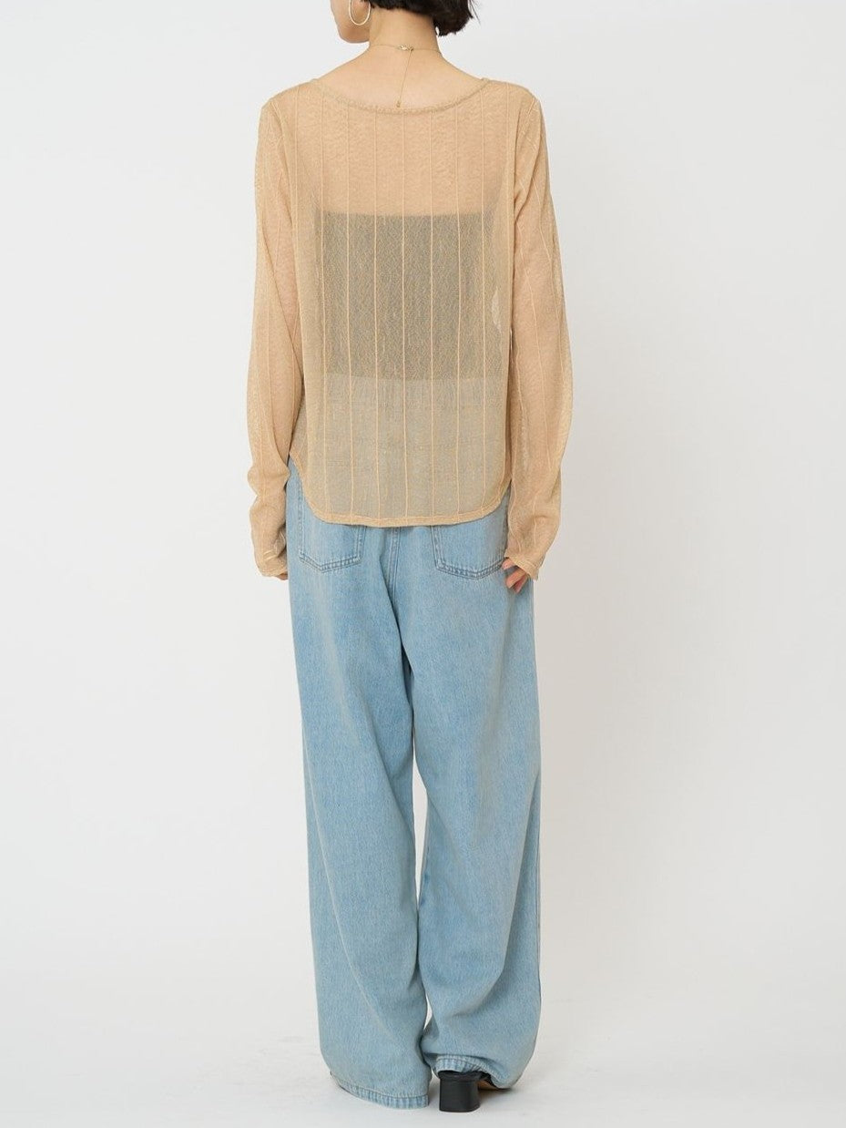 【CHIGNON】ストライプチュールトップス/8961-001KK