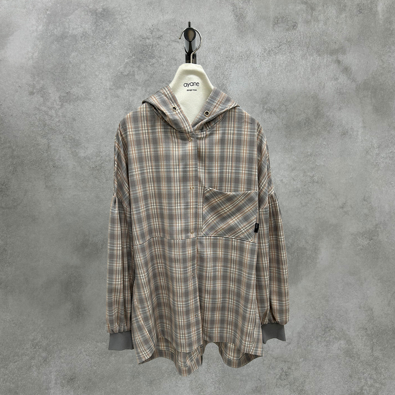 【ayane】フーディチェックシャツ/897129