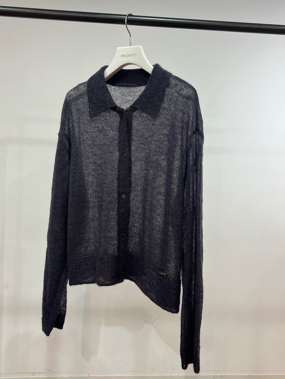 【PRIORITY】キッドモヘア衿付カーディガン/P66116KR