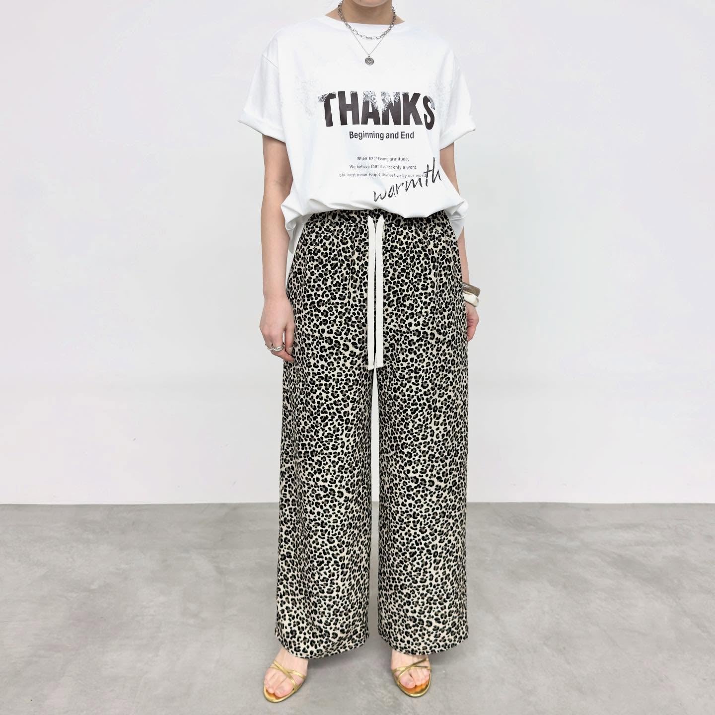 【NUS】レオパード柄イージーワイドパンツ/612-36029