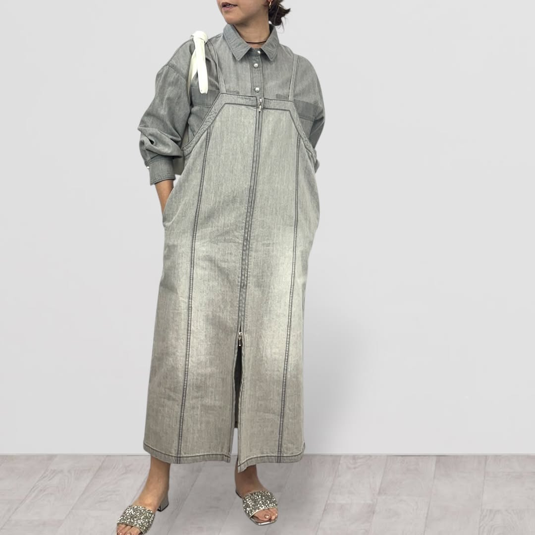 【QTUME】8.0ONZフロントジップキャミドレス/612-21002