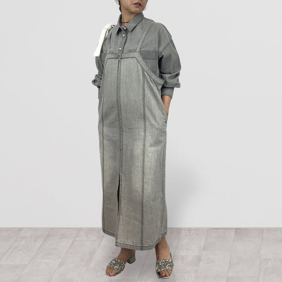 【QTUME】6.5ONZデニムパール釦シャツ/612-25005