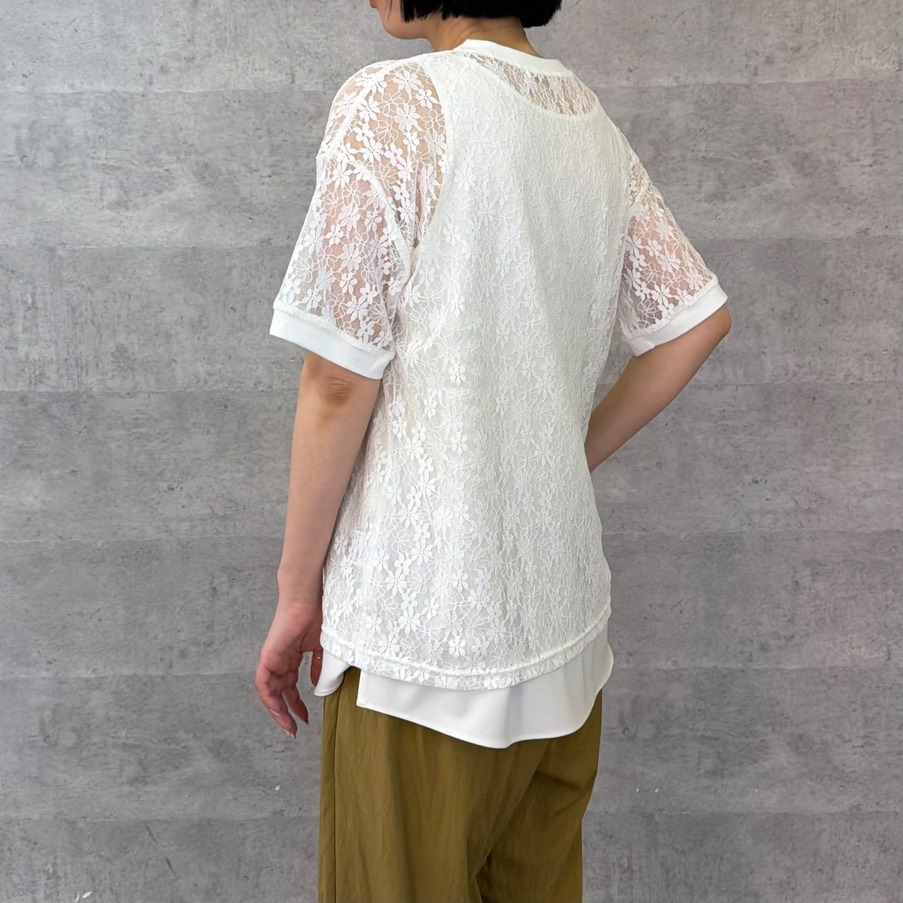 【Anna Kerry】レースプリントTシャツ/85262905