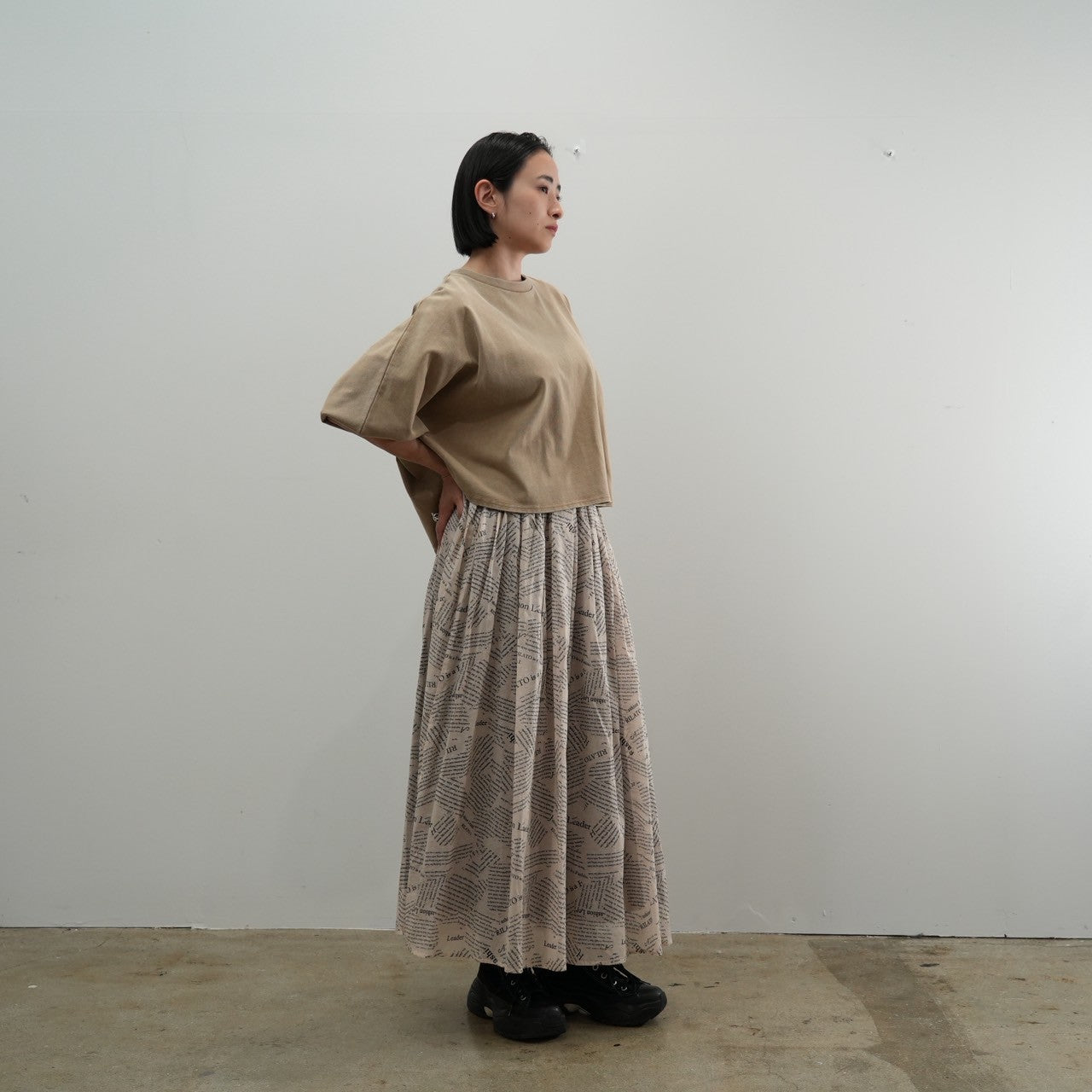 【RILATO】ピグメント加工クロップド丈ドルマンT/R25398