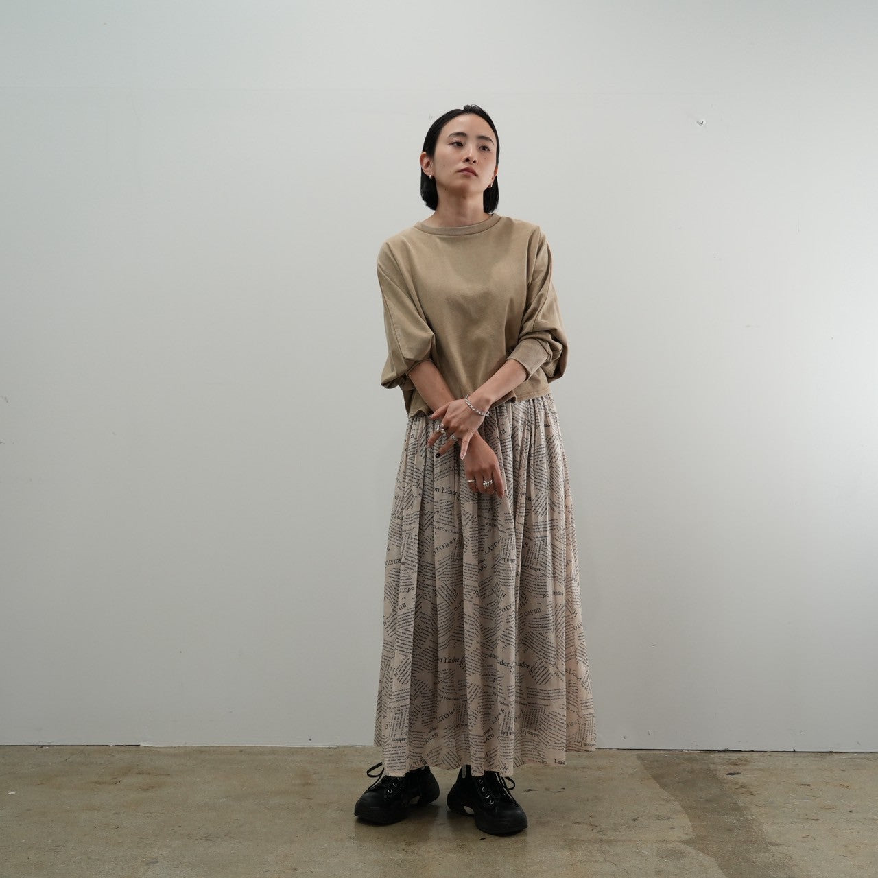 【RILATO】ピグメント加工クロップド丈ドルマンT/R25398