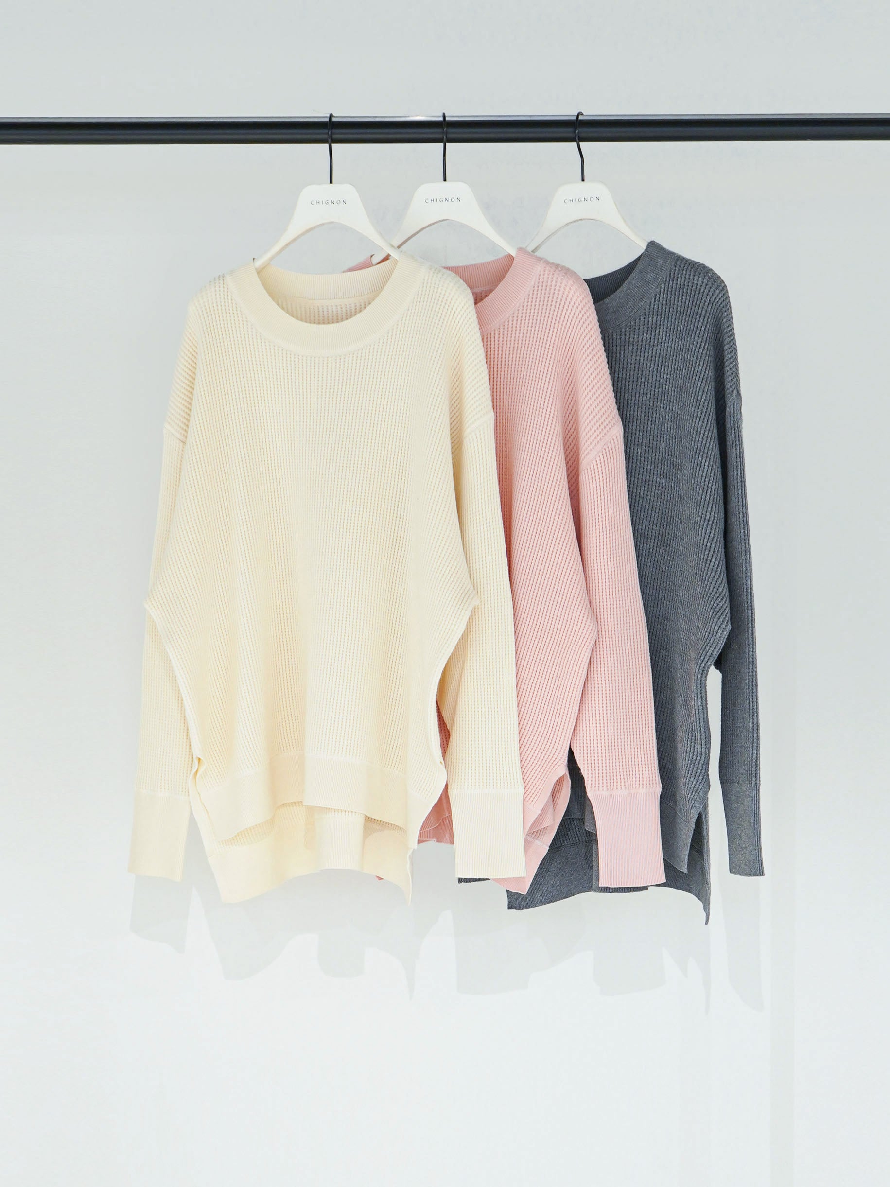 【CHIGNON】もちもちサーマルニットプルオーバー/9156-550JR