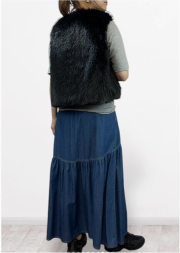 【QTUME】4.5onzDENIM ギャザーデザインデニムスカート/552-26500