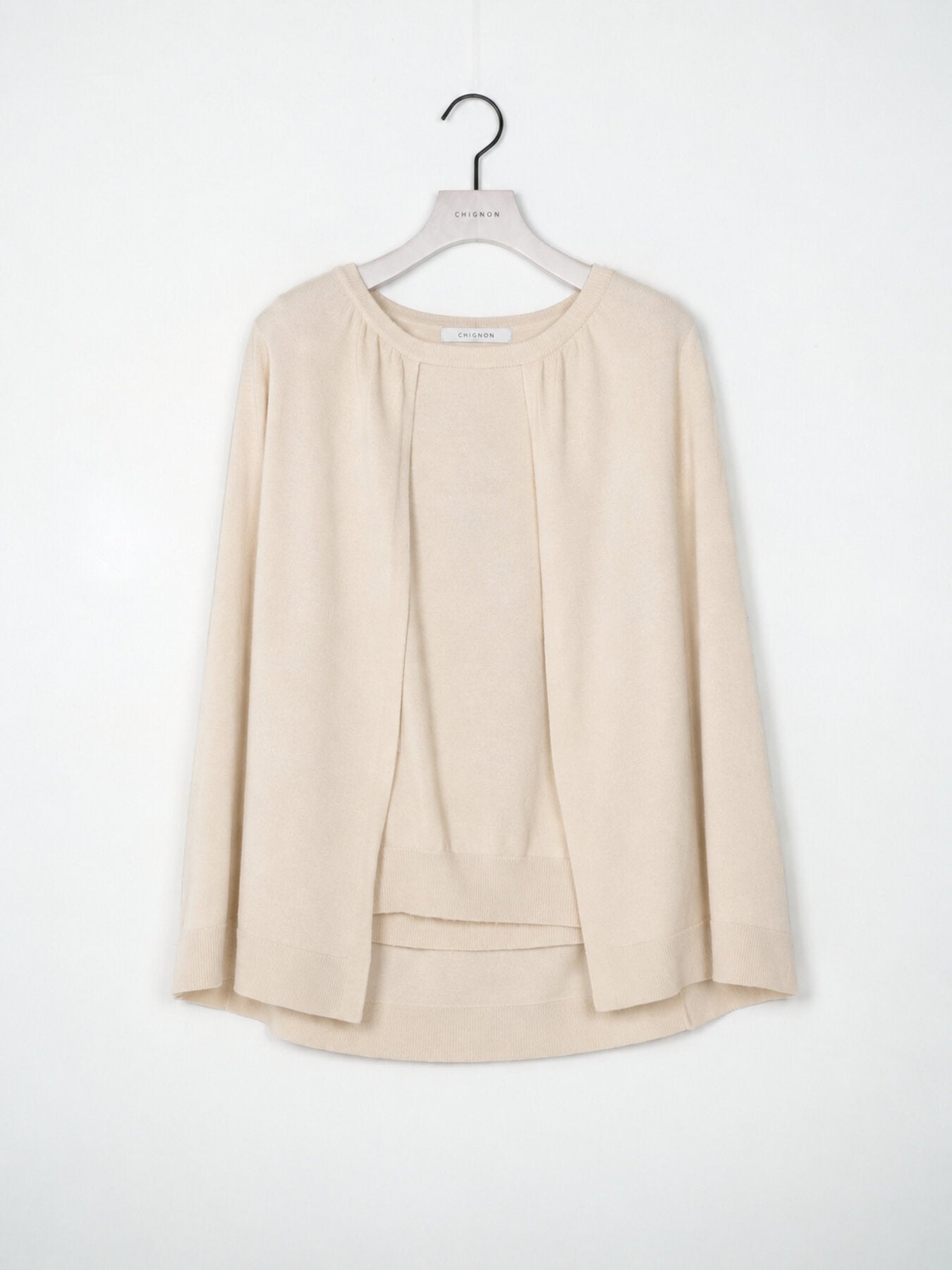 【CHIGNON】ケープレイヤードニットプルオーバー/9266-753GS