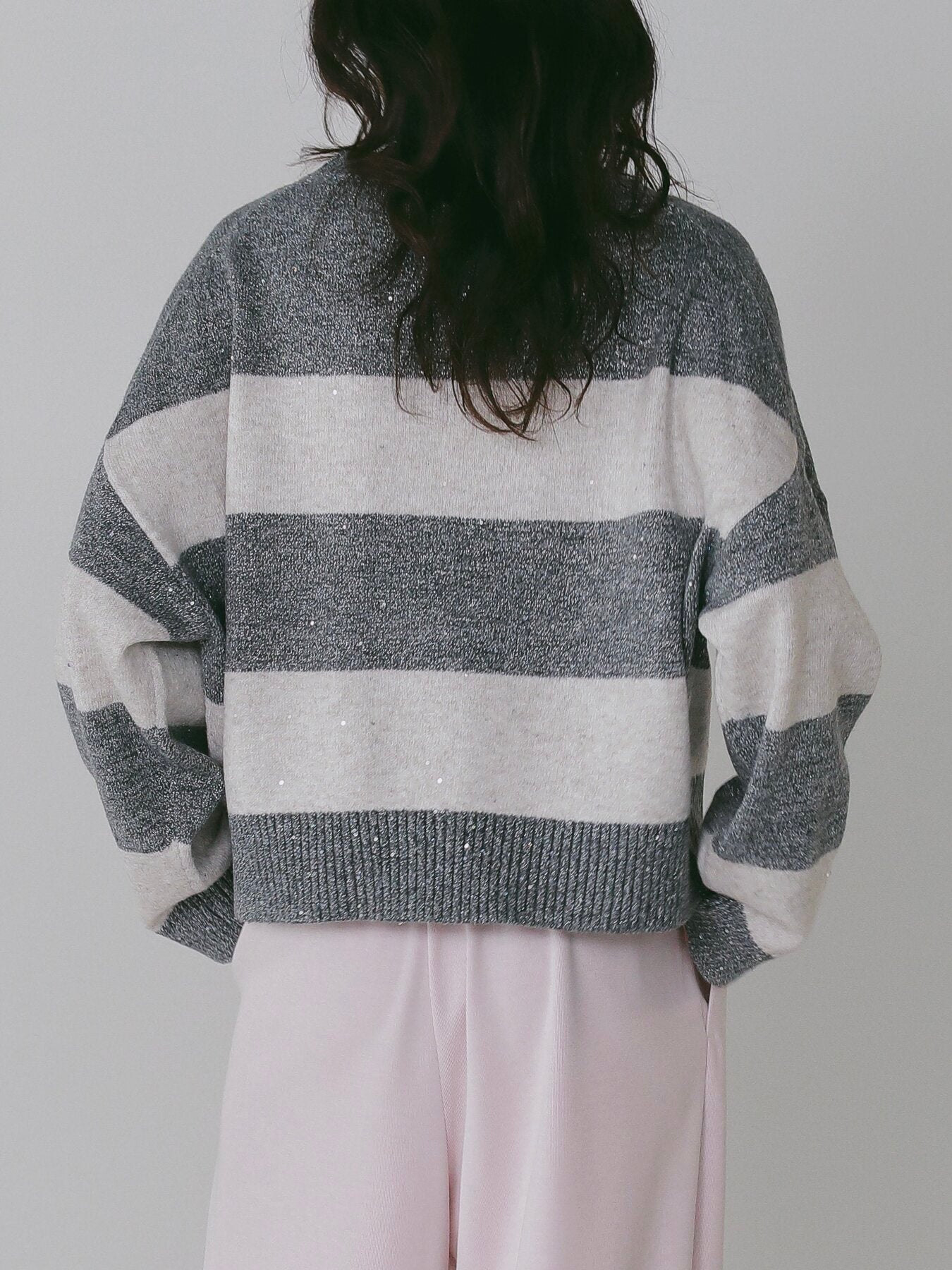 【CHIGNON】スパンコールボーダーニットプルオーバー/9266-755GS