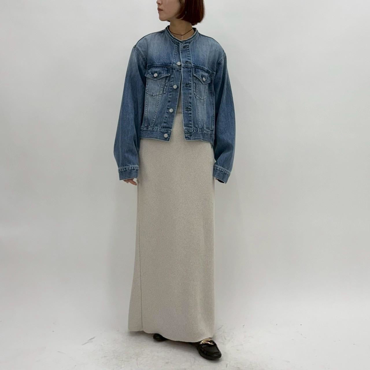 【cafune】デニムノーカラージャケット/615402