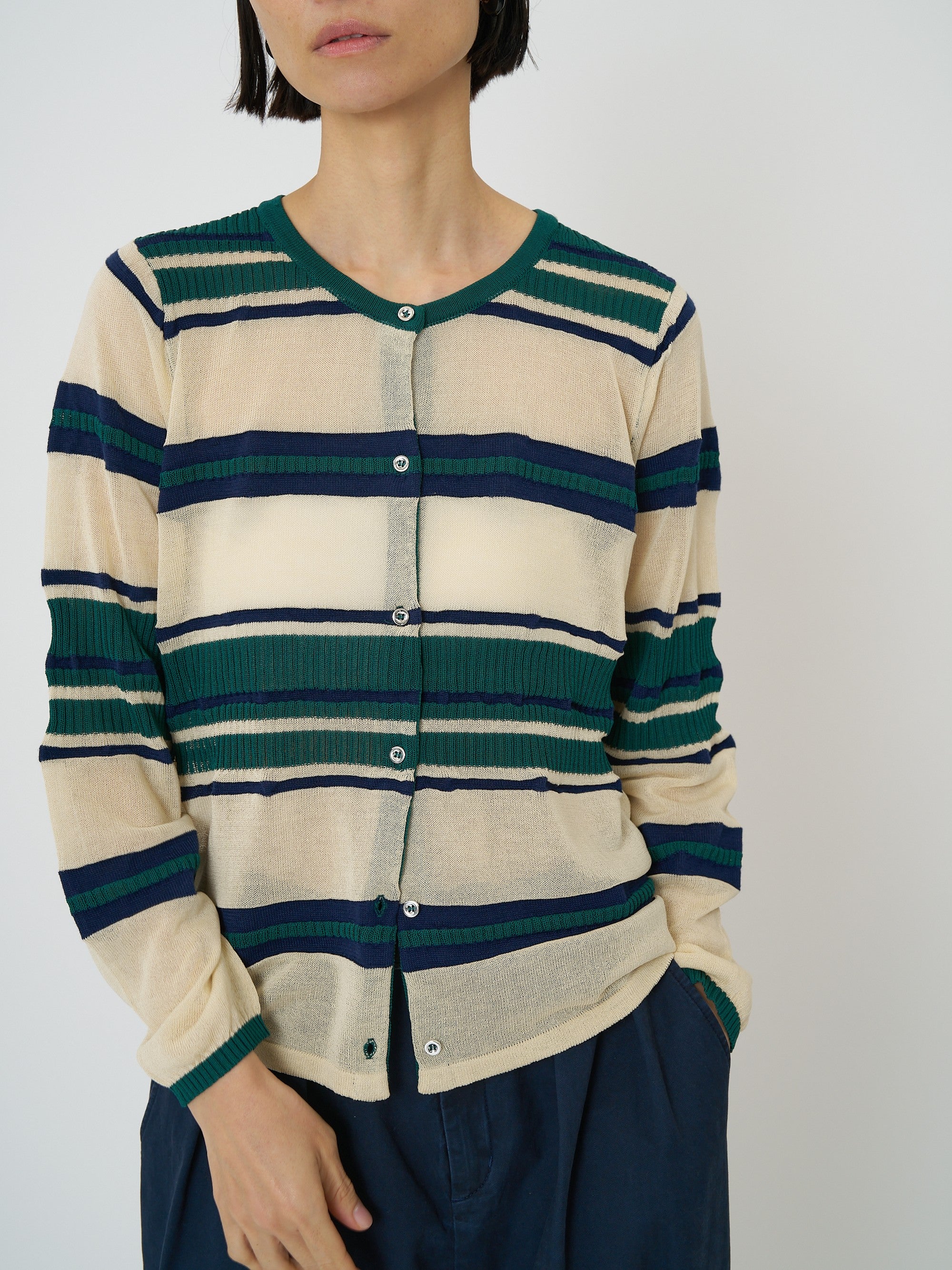 【CHIGNON】マルチボーダーカーディガン/9561-090GS