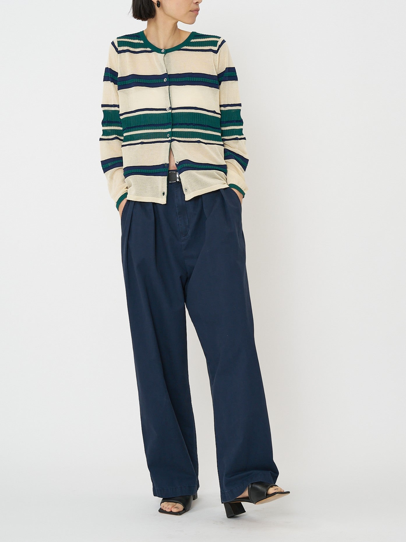 【CHIGNON】マルチボーダーカーディガン/9561-090GS