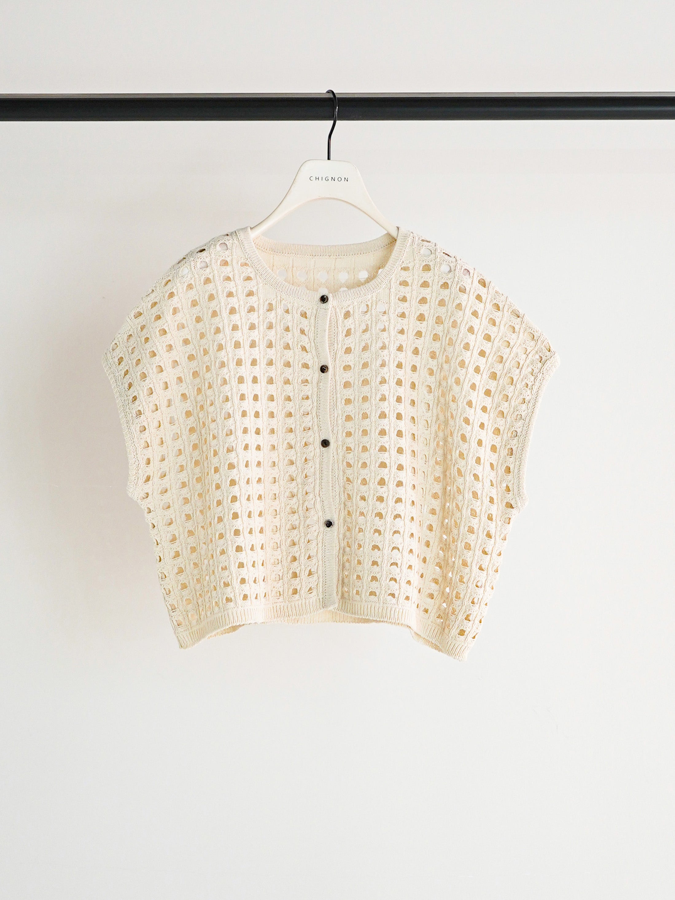 【CHIGNON】メッシュボックスニットベスト/9561-098DP