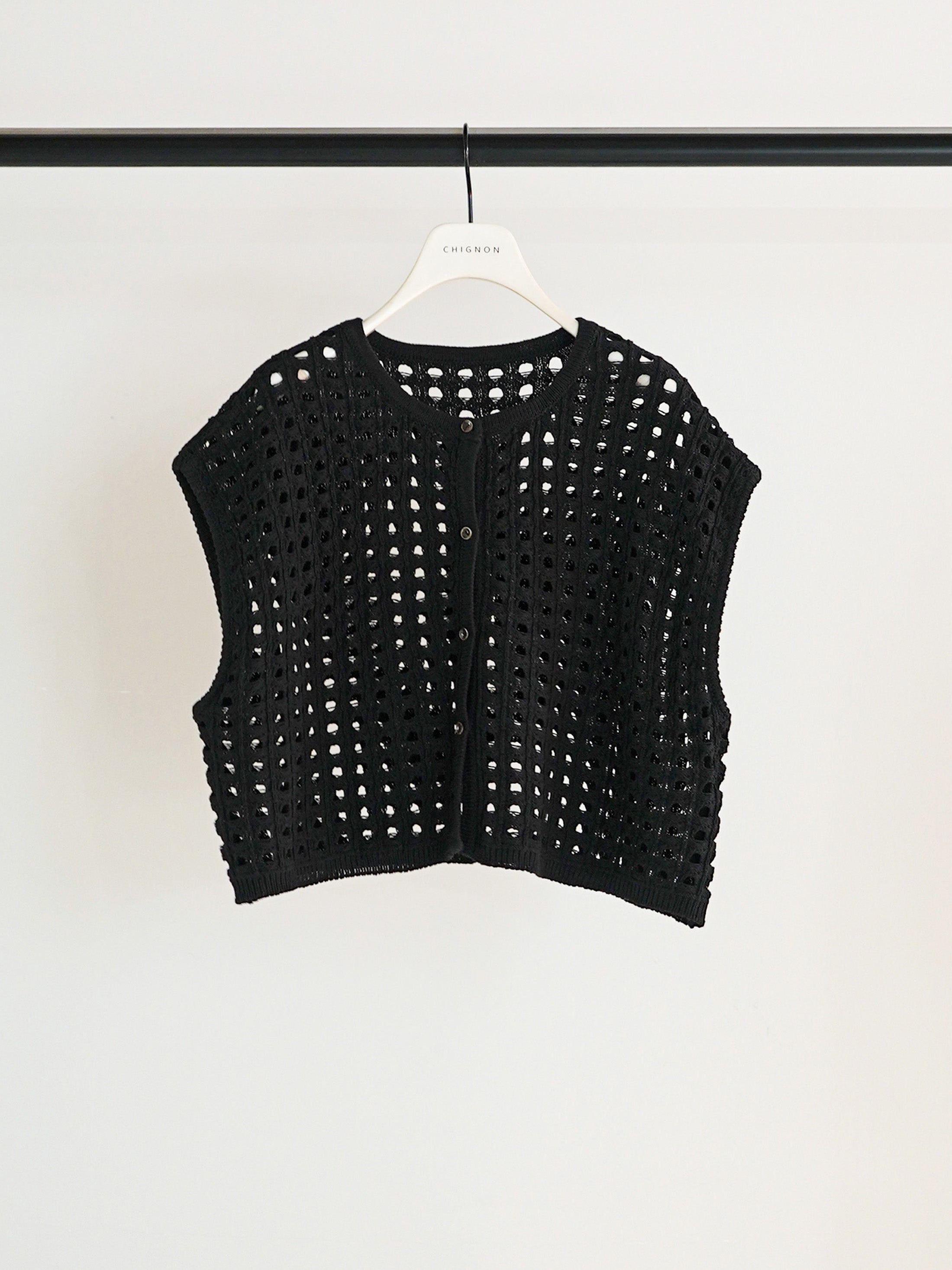 【CHIGNON】メッシュボックスニットベスト/9561-098DP