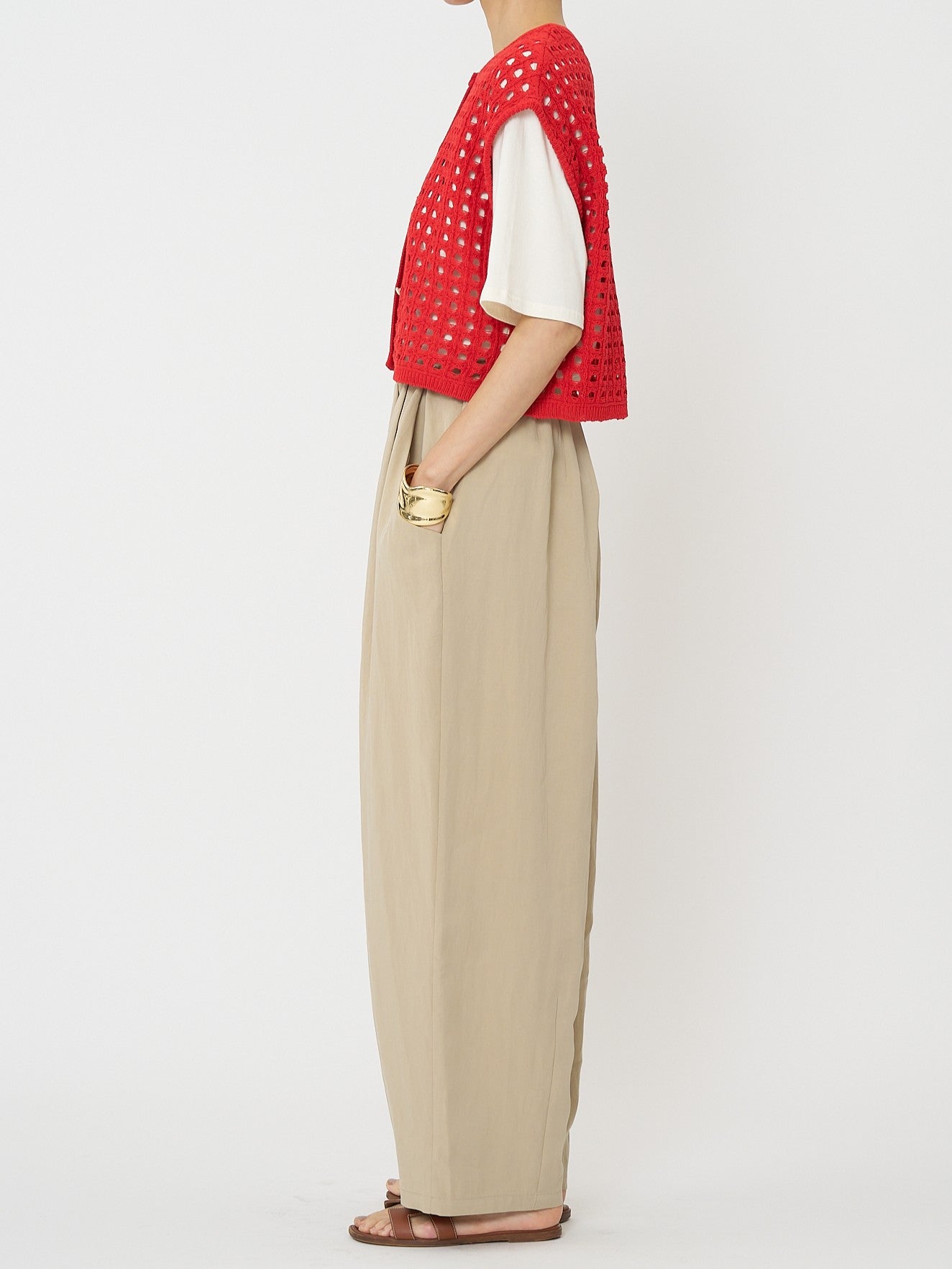 【CHIGNON】メッシュボックスニットベスト/9561-098DP