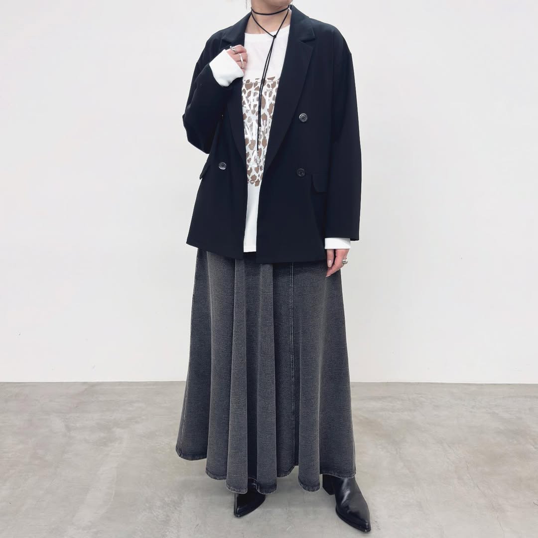 【NUS】スウェットデニムフレアスカート/552-36510