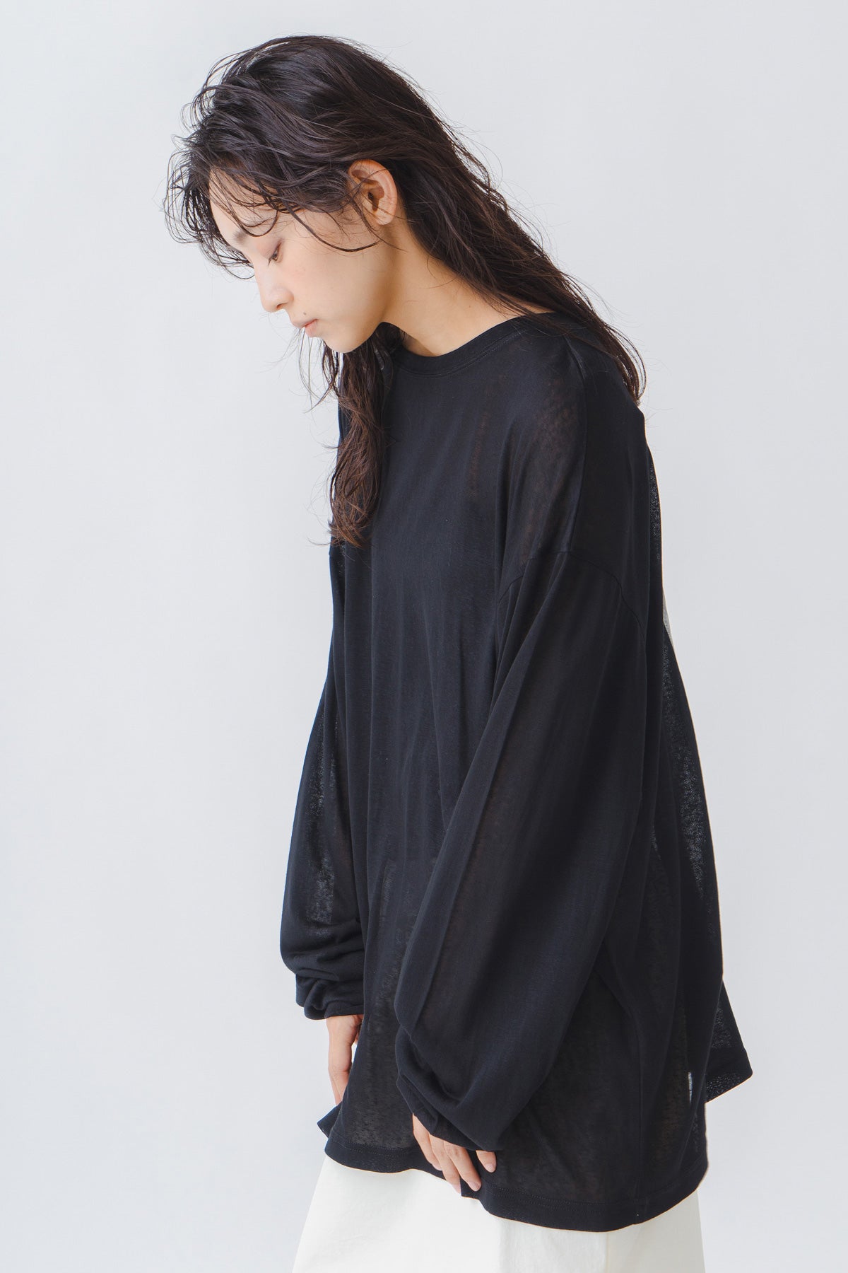 【WHYTO.】2wayシアープリントロングT/WHT27HCS4026
