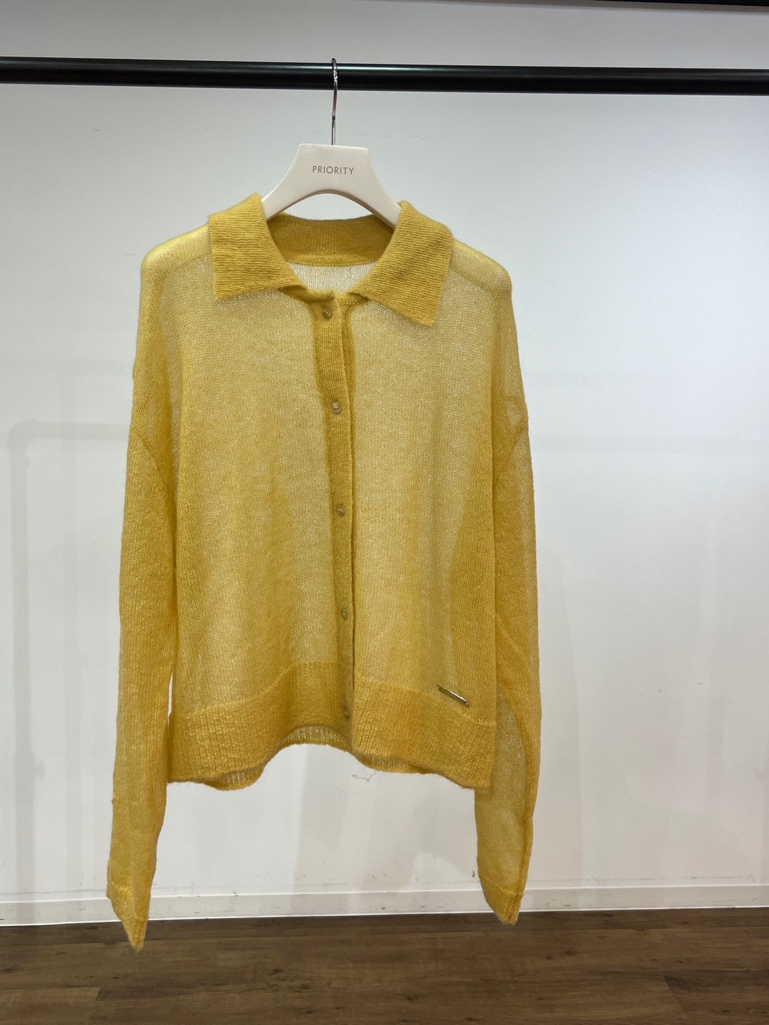 【PRIORITY】キッドモヘア衿付カーディガン/P66116KR