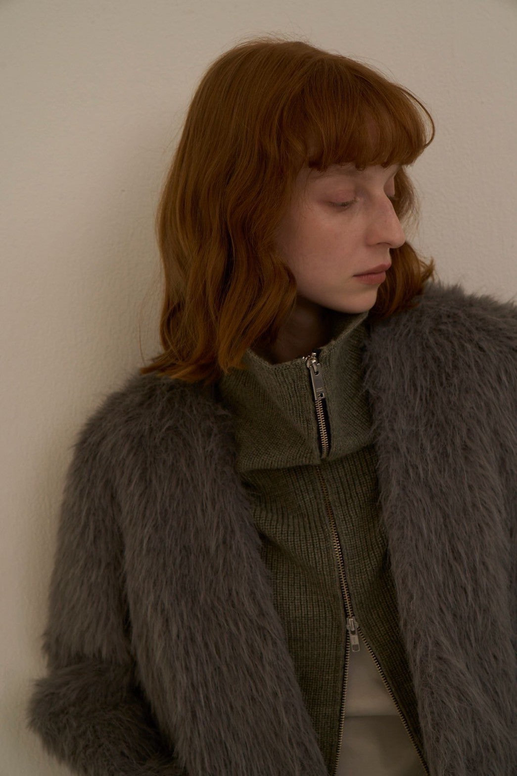 【Ordinary】シャギーカラーレスオーバージャケット/BO25-202J