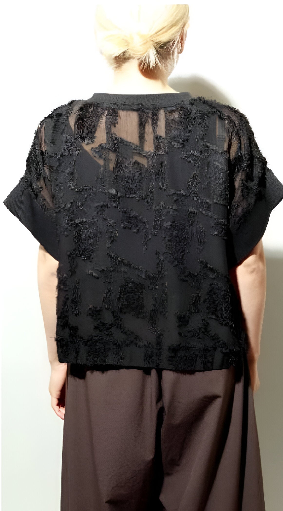 【ANGELINA】カットジャガード半袖プルオーバー/26153-1977E