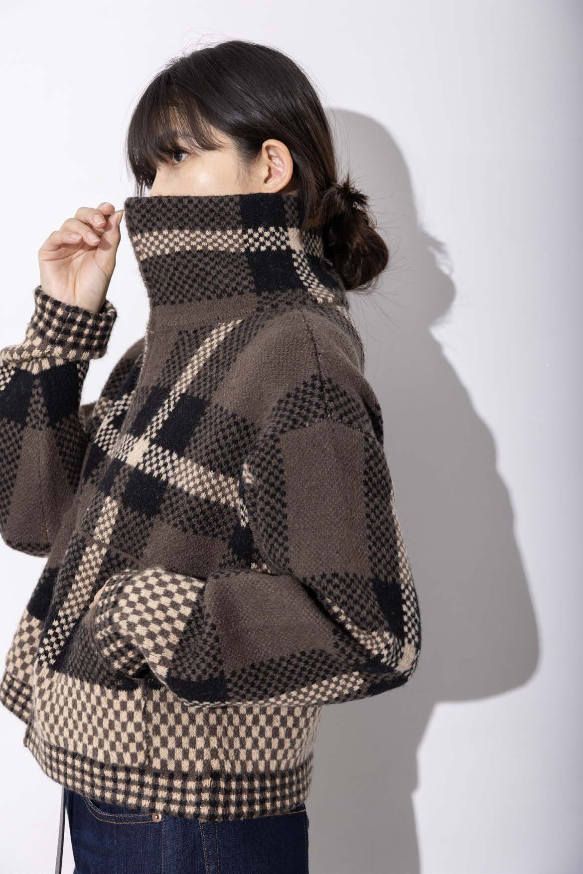 【MARGAUX VINTAGE】ジャガードニットブルゾン/MG KN-25130-A