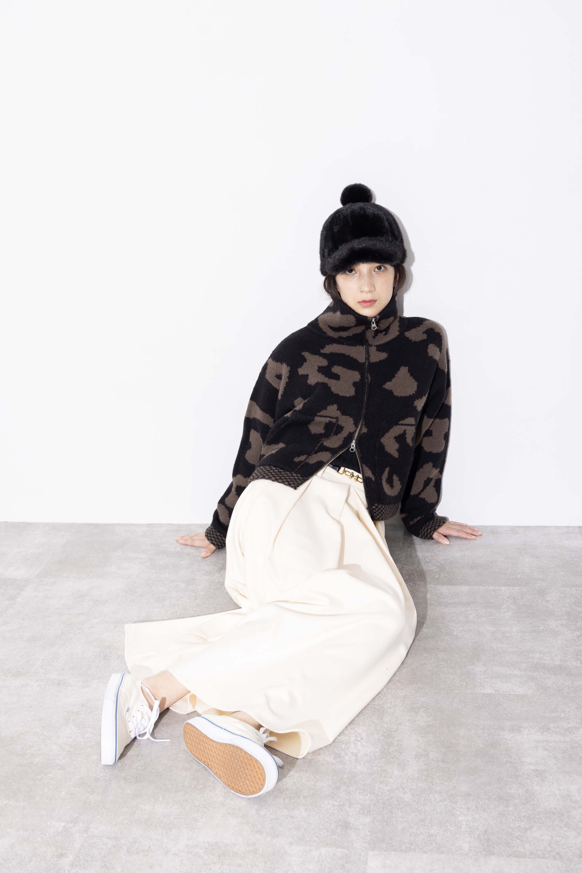 【MARGAUX VINTAGE】ジャガードニットブルゾン/MG KN-25130-A