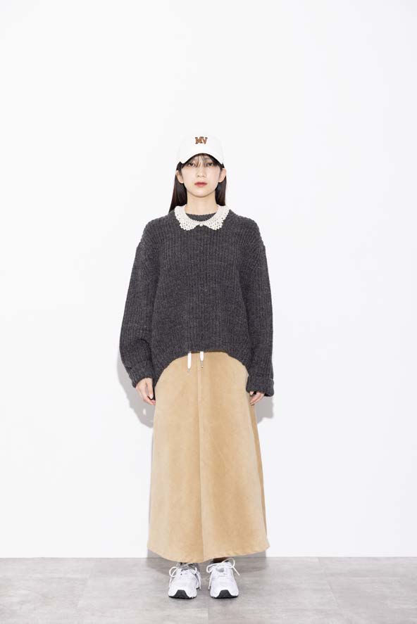 【MARGAUX VINTAGE】片畦ニットプルオーバー/MG KN-25133-A