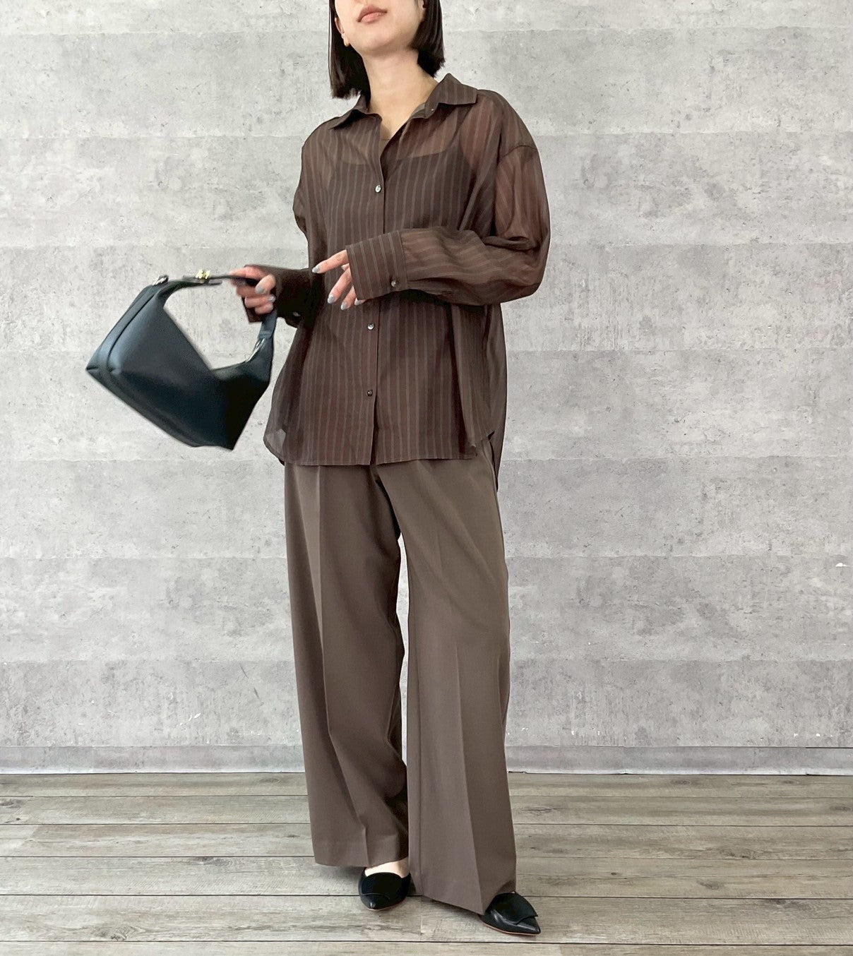 【Anna Kerry】シアーストライプシャツ/56253701