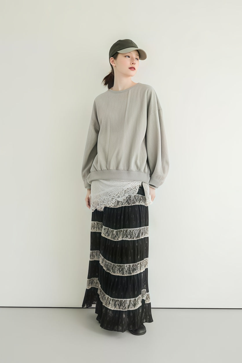 【akane】レースケープ付き裏毛プルオーバー/26228-1186J-G