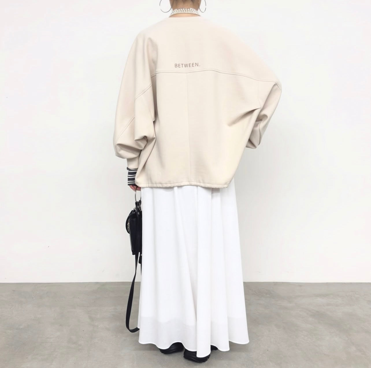 【NUS】クリーンボンディングライクジャージ バック刺繍ドルマンデザイントップス/652-35557