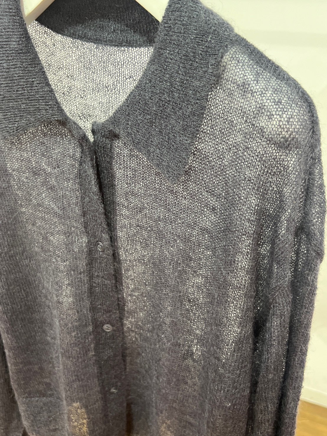 【PRIORITY】キッドモヘア衿付カーディガン/P66116KR