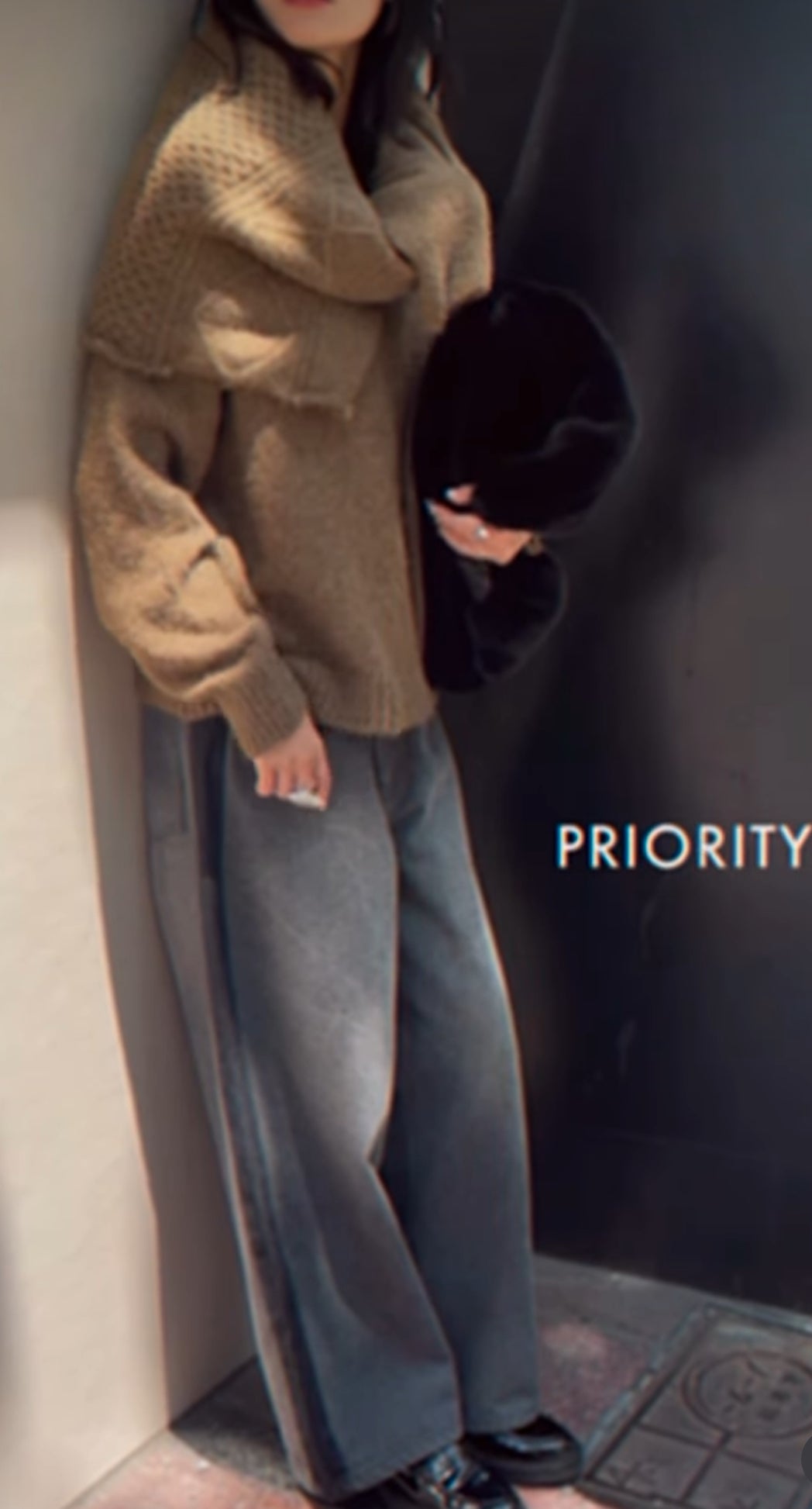 【PRIORITY】サイドラインバギーカーブデニムパンツ/P57002AI