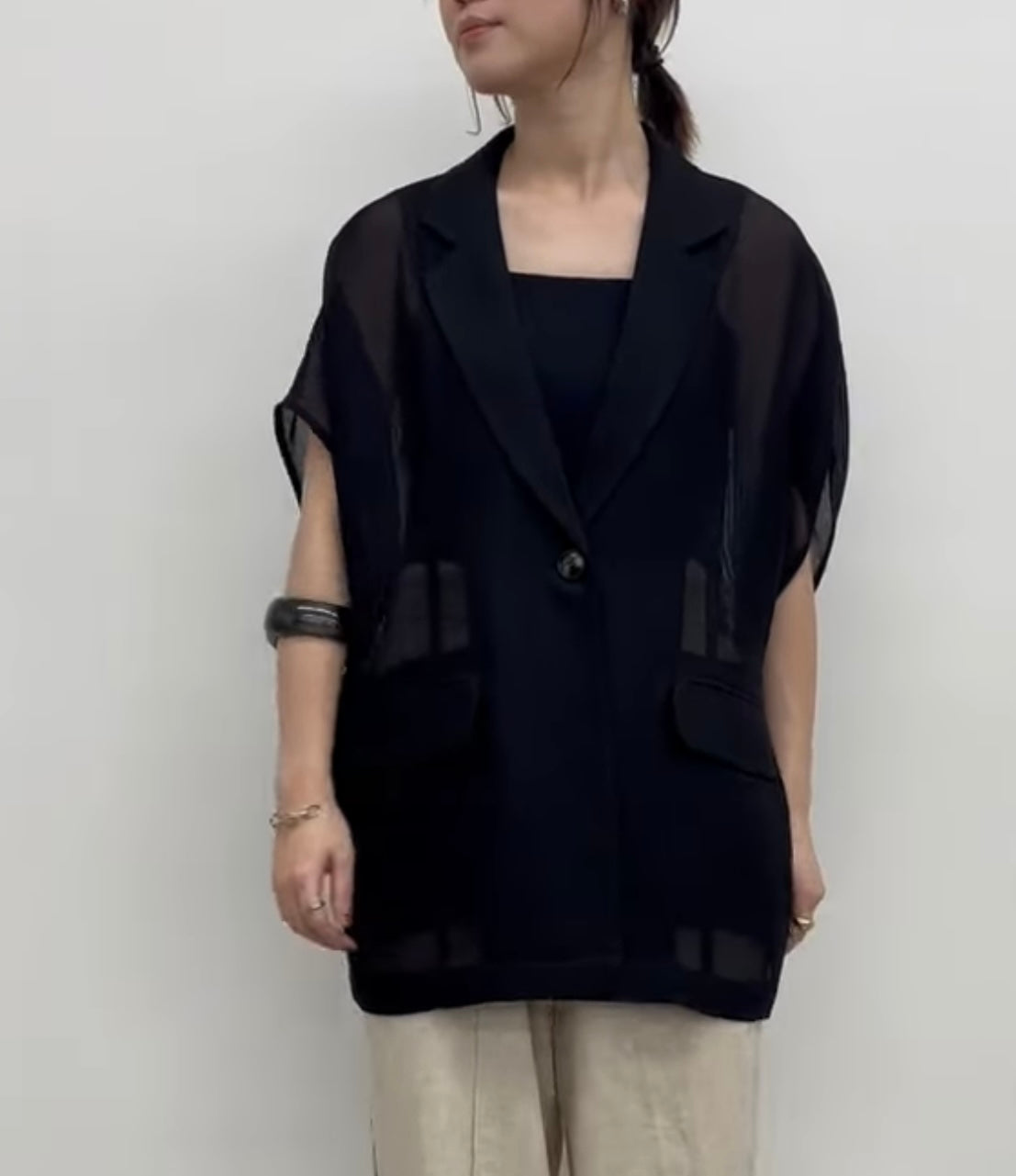 【CLOCHE】メッシュジャケット半袖/512-85668 552-85675 572-85675